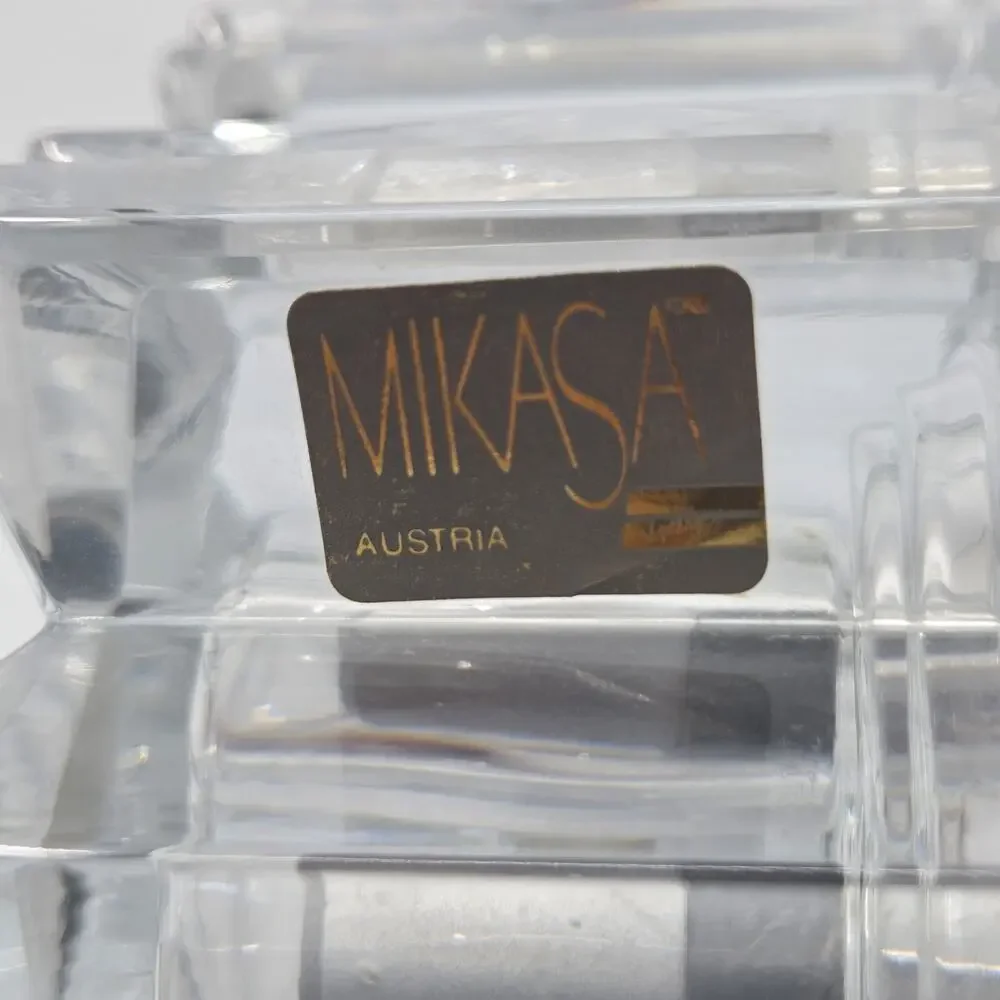 Mikasa Austria Crystal Quartz Desk Clock Art Deco Style Made in Germany Works